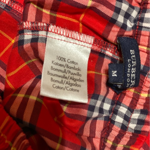 Burberry Red Nova Check 💯% Cotton Pajama Short Set! Like New! Perfect! ❤️❤️ - Picture 3 of 11